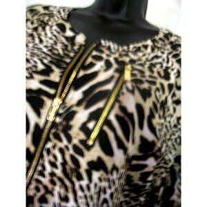 Calvin Klein Women's XL? jacket animal print, ck measurement